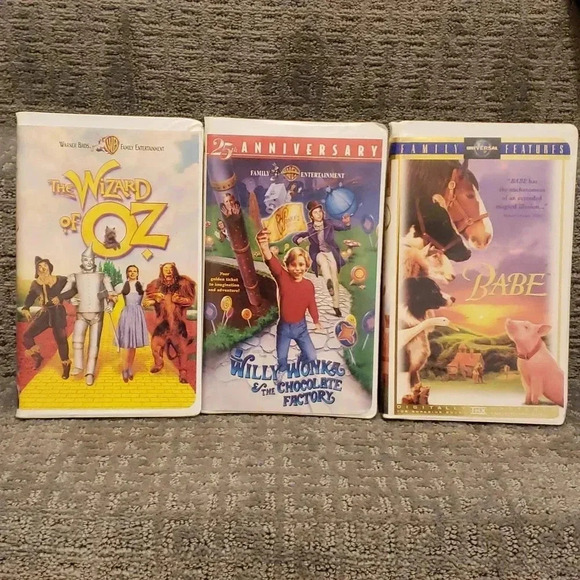 VHS Tape Bundle Willie Wonka- Babe- Wizard of Oz- Vintage Original Clam… - Picture 4 of 5